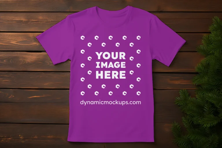 Flat Lay Purple T-shirt Mockup Front View Template