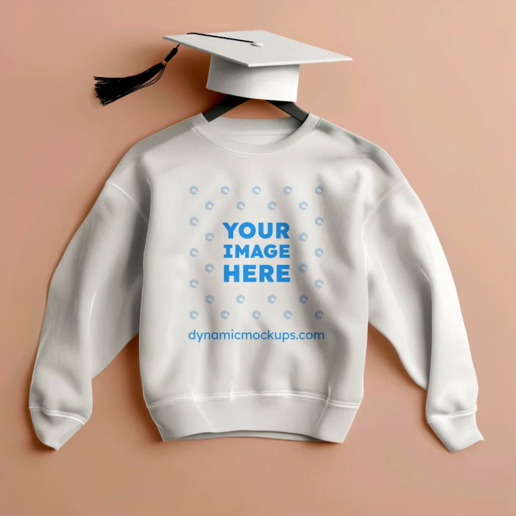 Flat Lay White Sweatshirt Mockup Front View Template