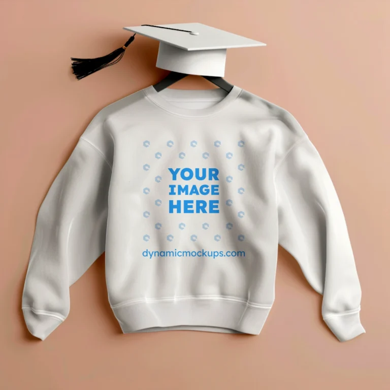 Flat Lay White Sweatshirt Mockup Front View Template