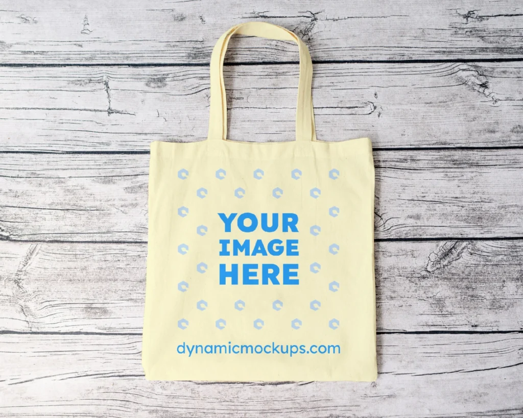 Cream Canvas Tote Bag Mockup Front View Template