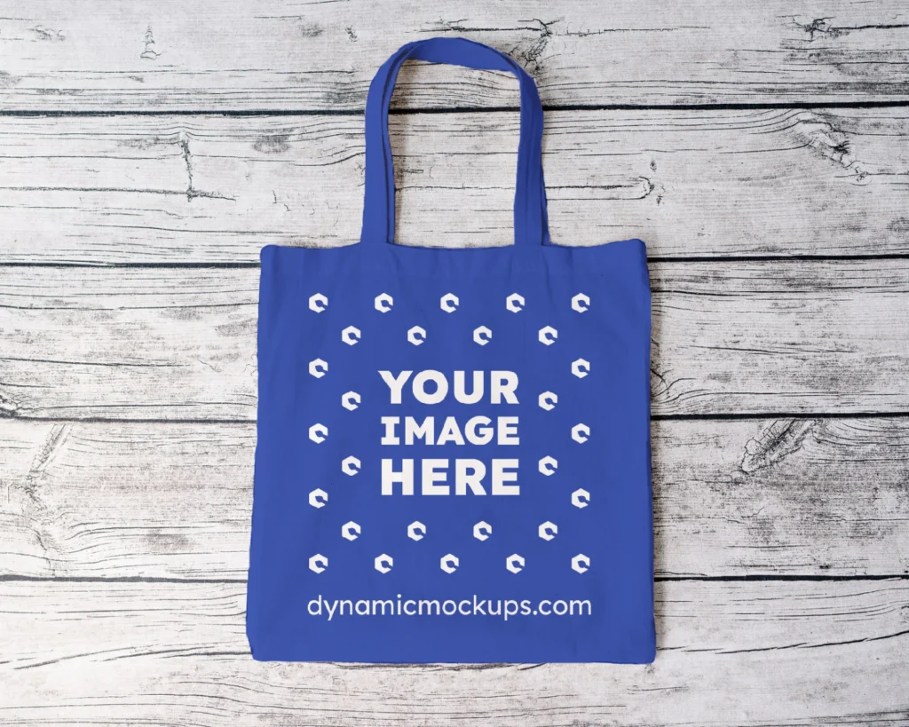 Dark Blue Canvas Tote Bag Mockup Front View Template