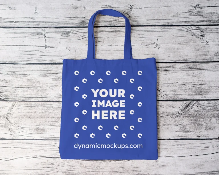 Dark Blue Canvas Tote Bag Mockup Front View Template