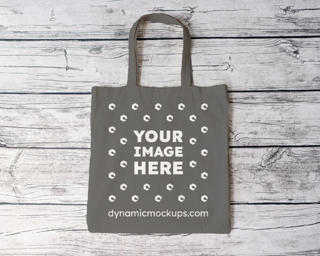 Dark Gray Canvas Tote Bag Mockup Front View Template