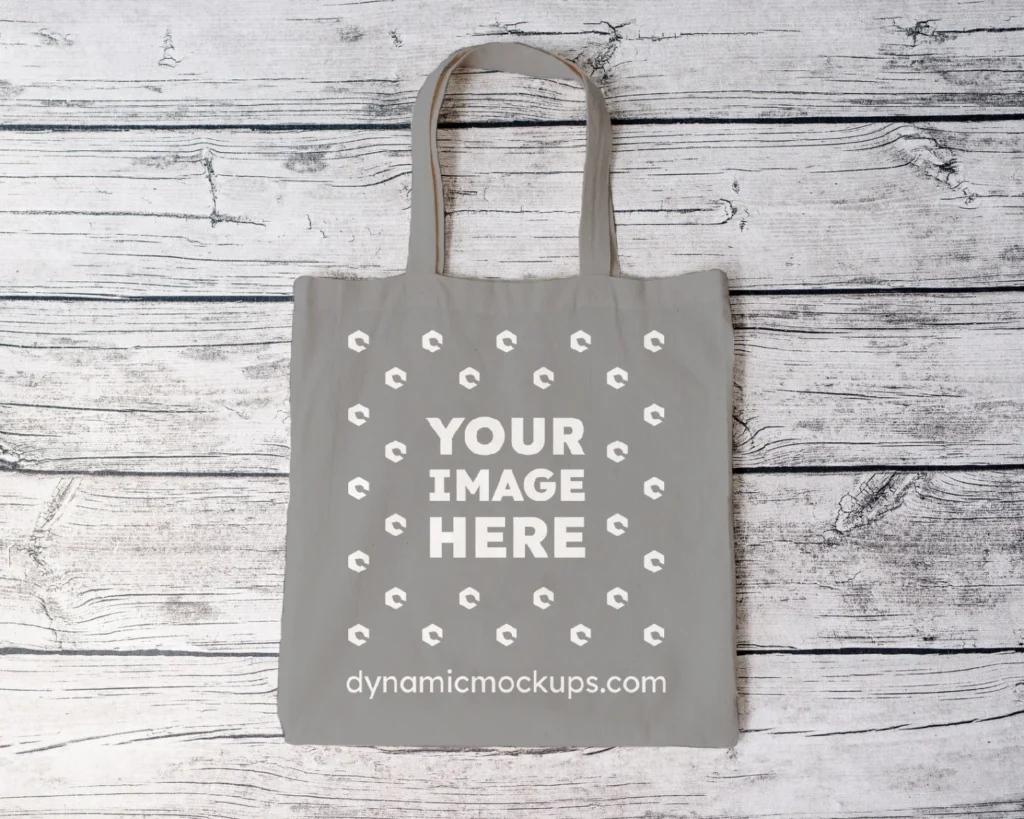 Gray Canvas Tote Bag Mockup Front View Template