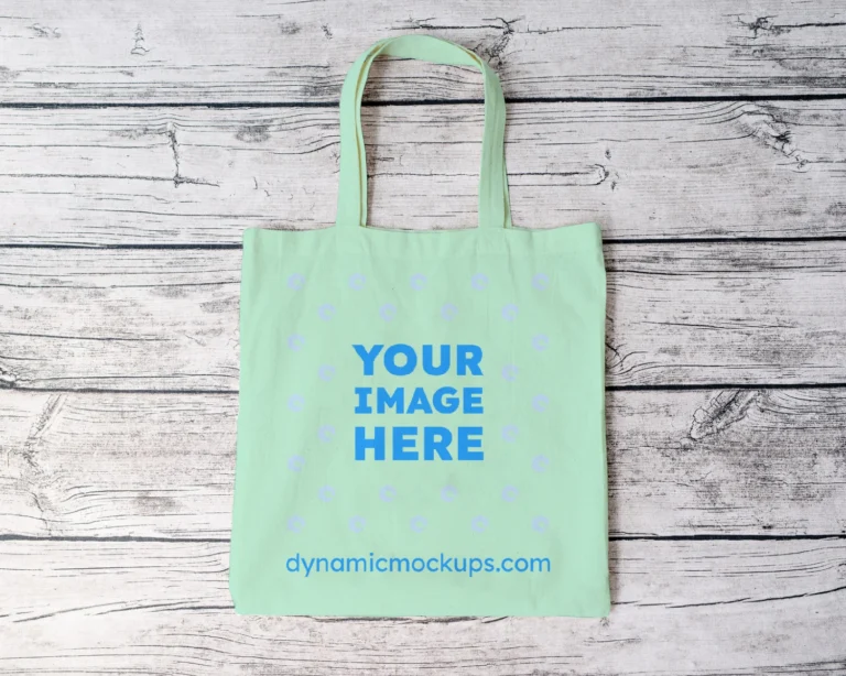 Mint Canvas Tote Bag Mockup Front View Template