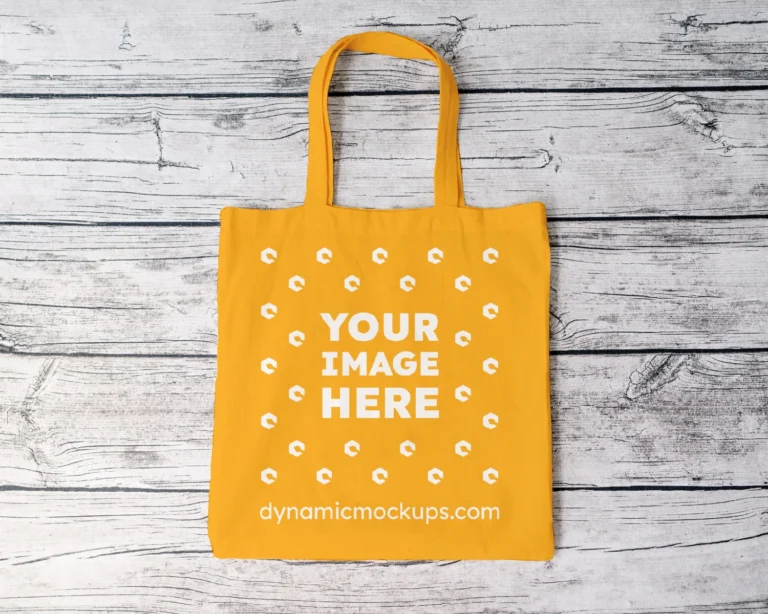 Orange Canvas Tote Bag Mockup Front View Template