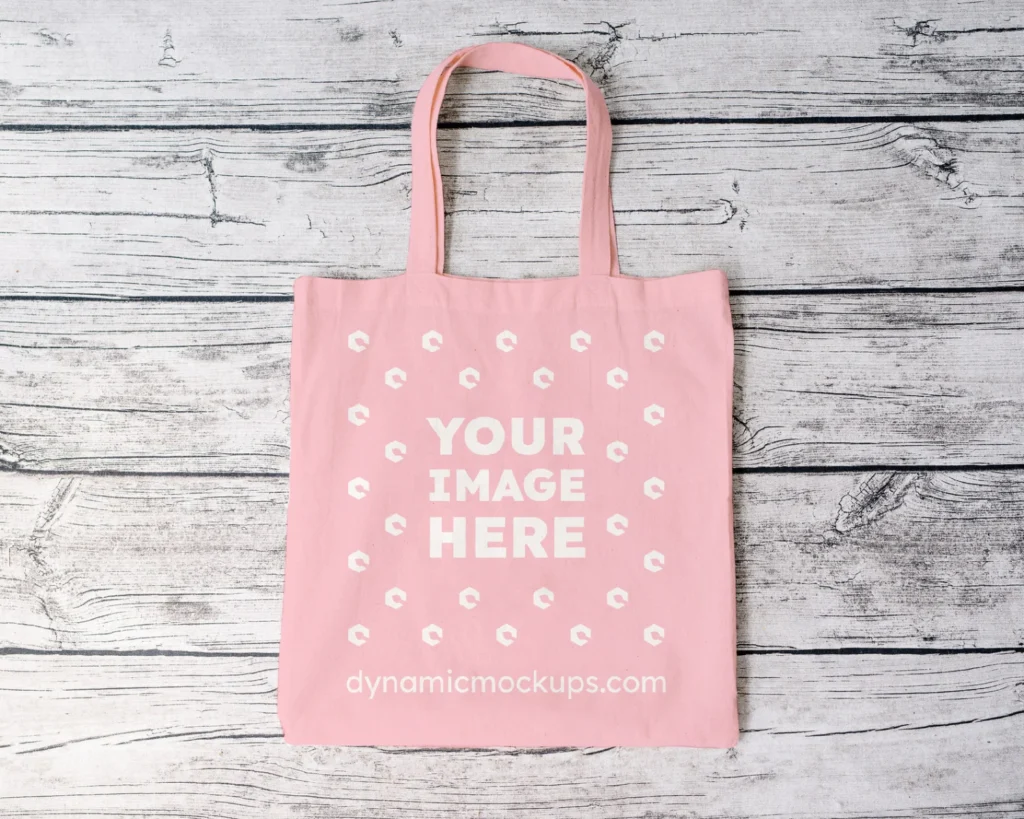 Pink Canvas Tote Bag Mockup Front View Template