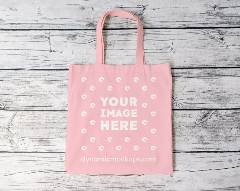 Pink Canvas Tote Bag Mockup Front View Template