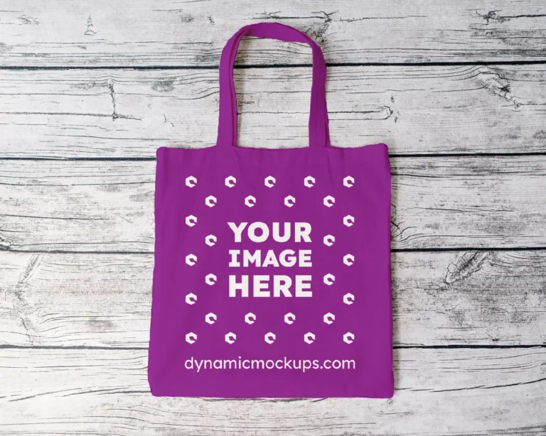 Purple Canvas Tote Bag Mockup Front View Template