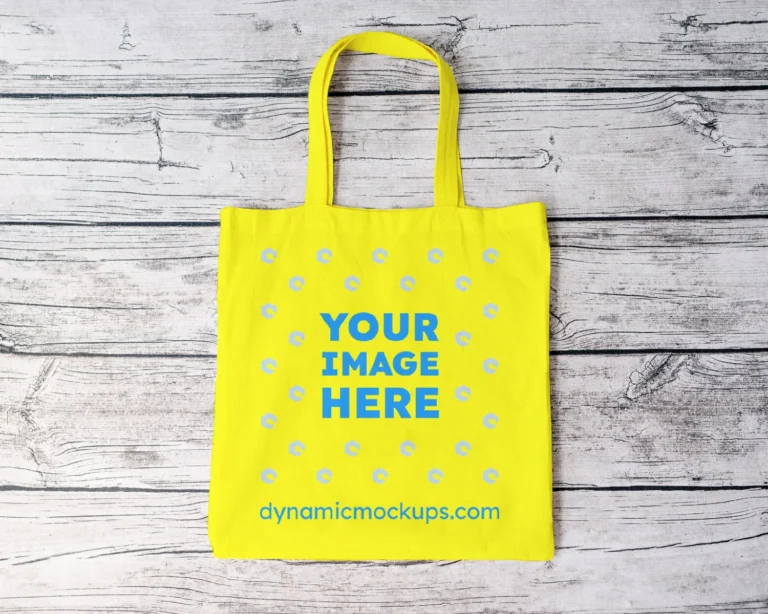 Yellow Canvas Tote Bag Mockup Front View Template