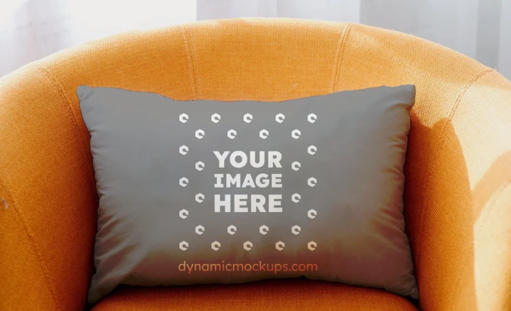 Gray Square Pillow Cover Mockup Template