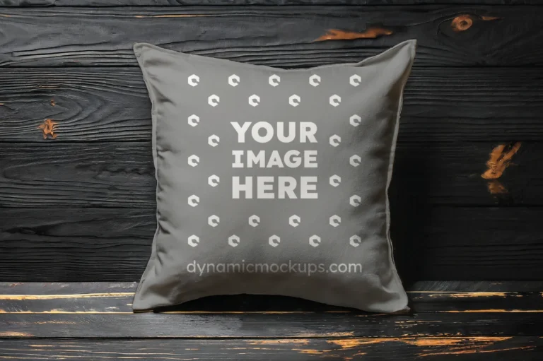 Gray Square Pillow Cover Mockup Template