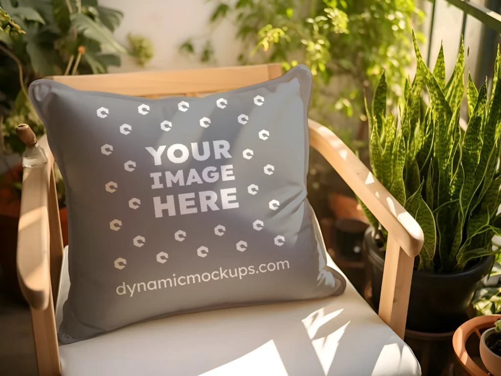 Gray Square Pillow Cover Mockup Template