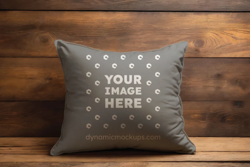 Gray Square Pillow Cover Mockup Template