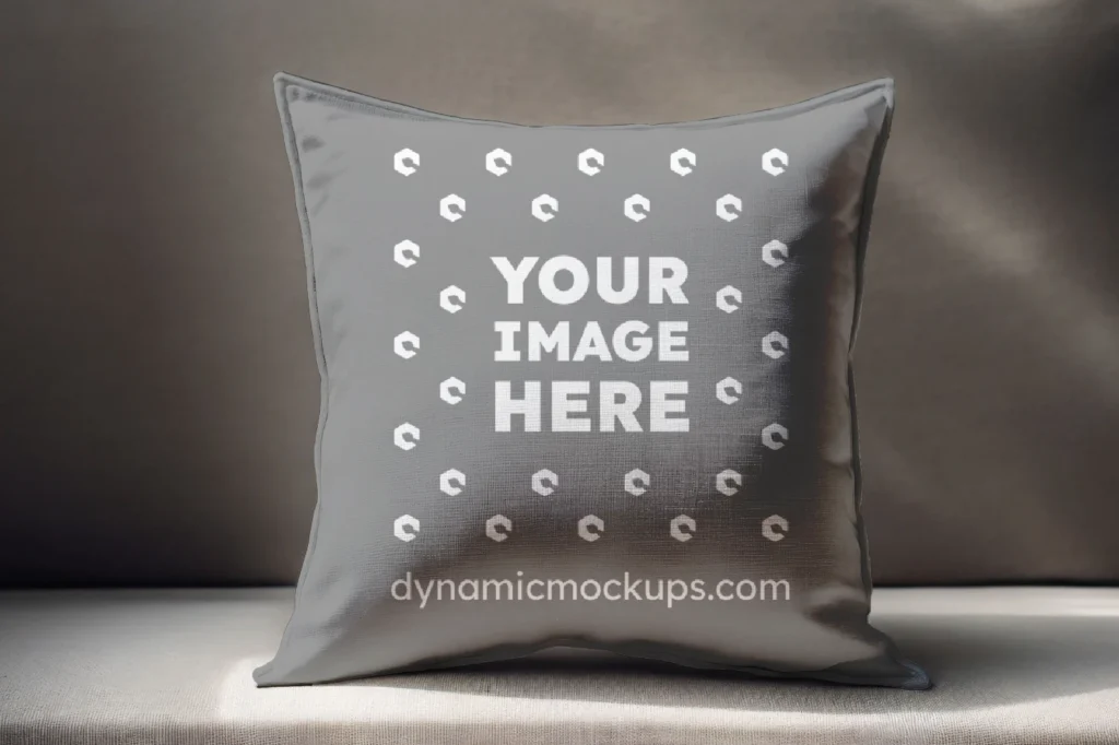 Gray Square Pillow Cover Mockup Template