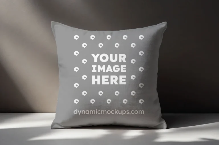 Gray Square Pillow Cover Mockup Template