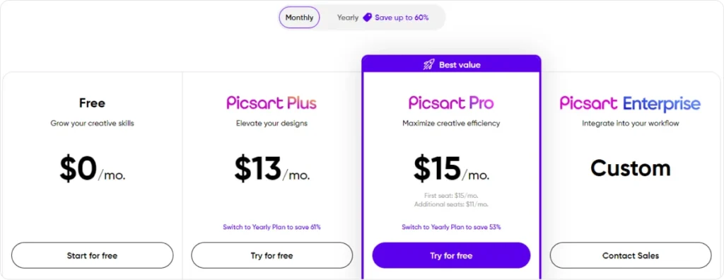 picsart-pricing