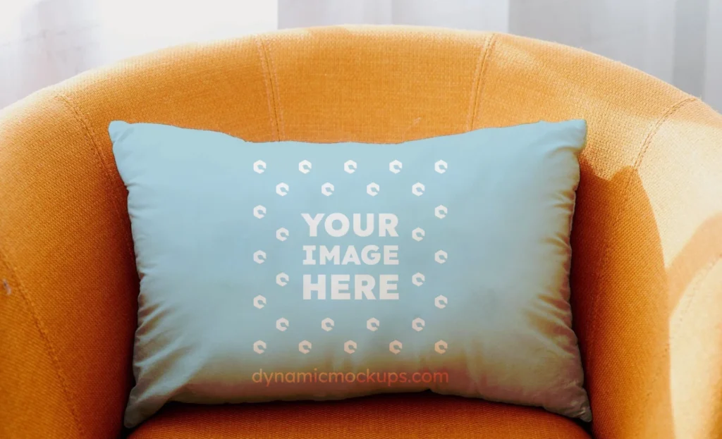 Light Blue Square Pillow Cover Mockup Template