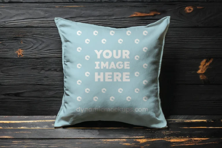 Light Blue Square Pillow Cover Mockup Template