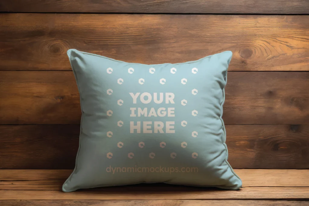 Light Blue Square Pillow Cover Mockup Template