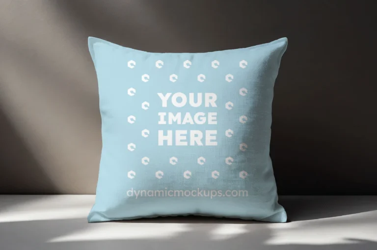 Light Blue Square Pillow Cover Mockup Template