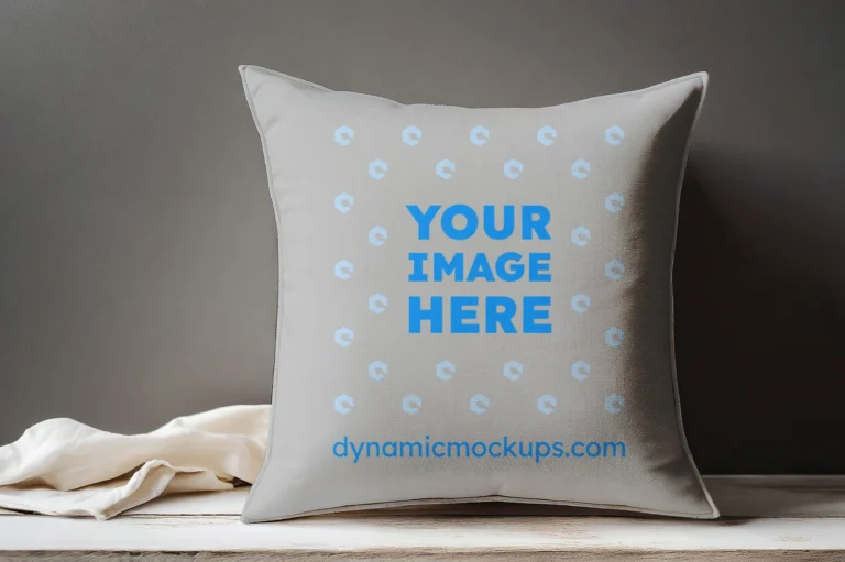 Light Gray Square Pillow Cover Mockup Template