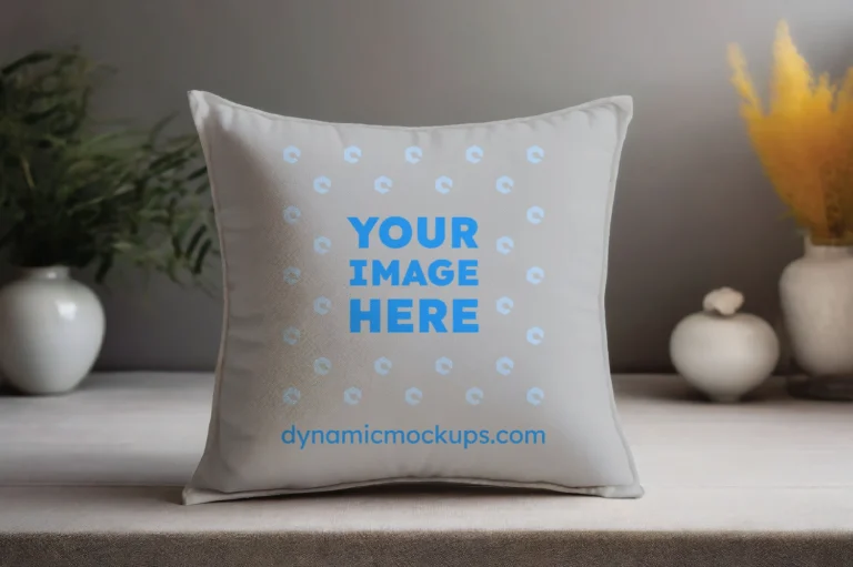 Light Gray Square Pillow Cover Mockup Template