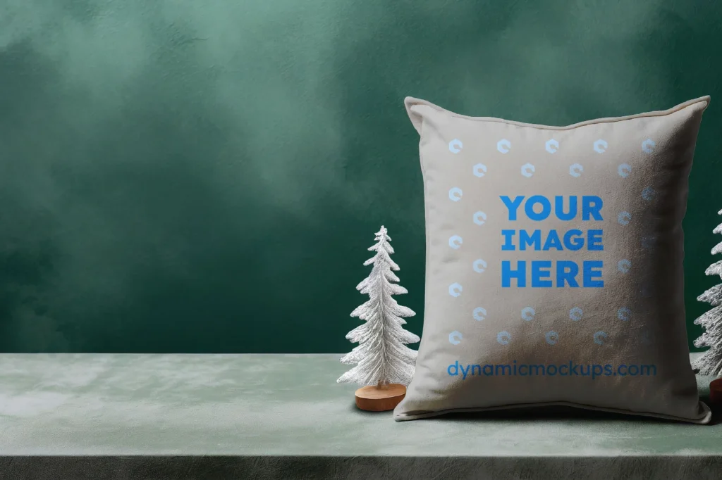 Light Gray Square Pillow Cover Mockup Template