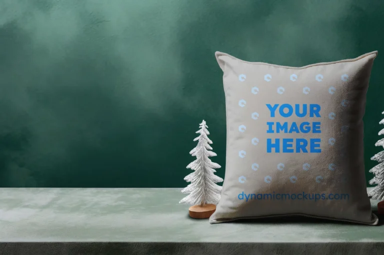 Light Gray Square Pillow Cover Mockup Template