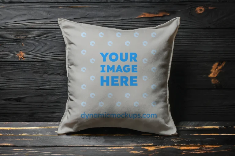 Light Gray Square Pillow Cover Mockup Template