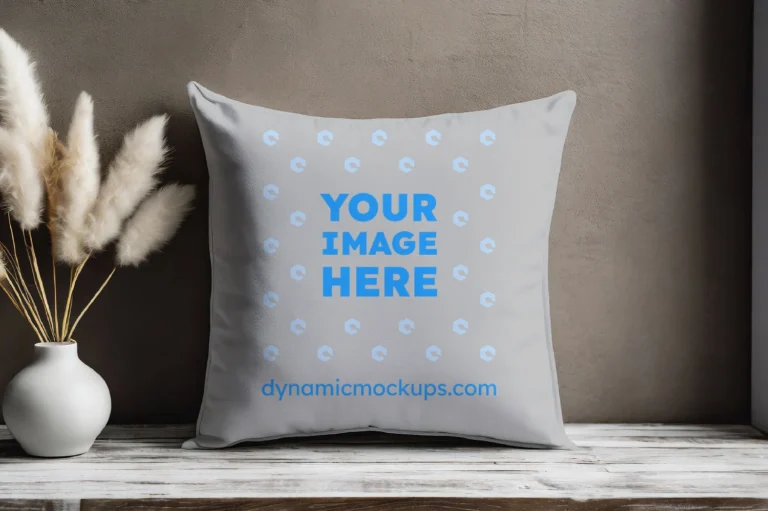 Light Gray Square Pillow Cover Mockup Template