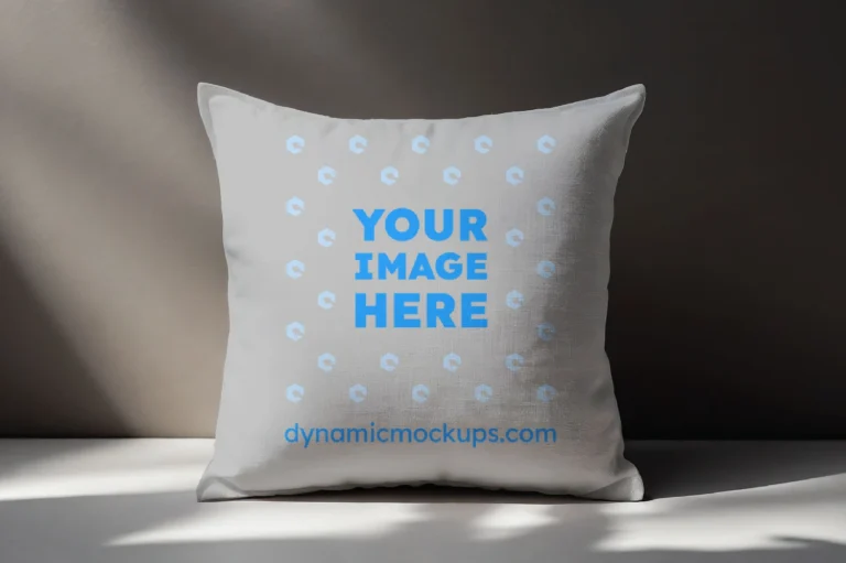 Light Gray Square Pillow Cover Mockup Template