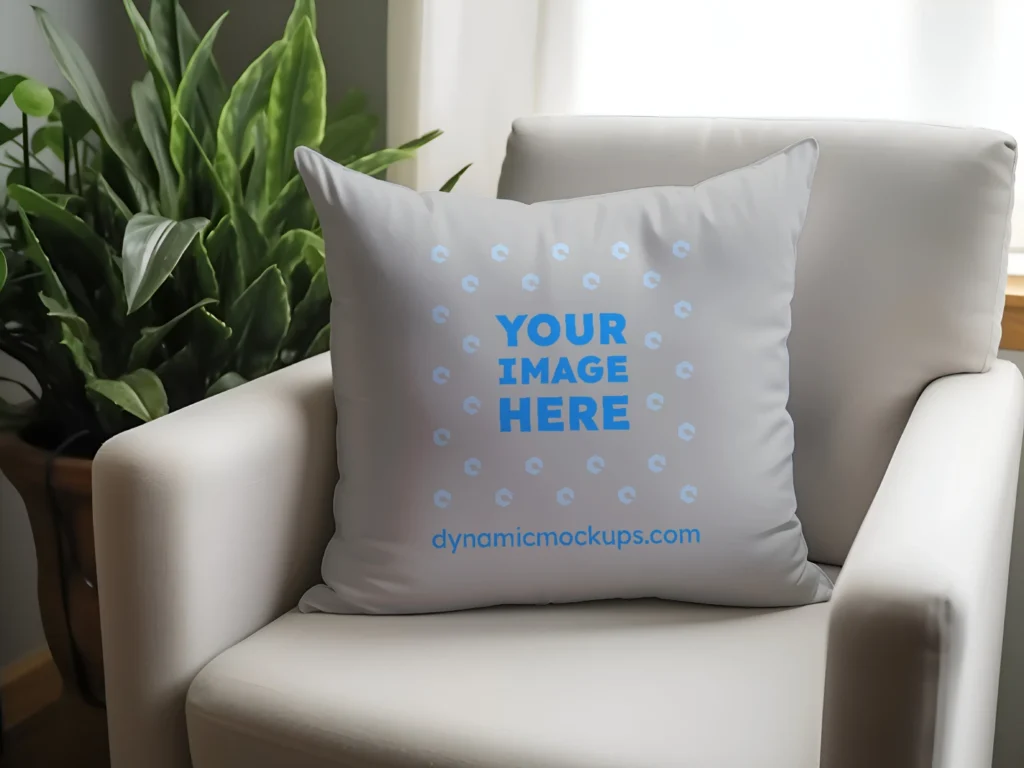 Light Gray Square Pillow Cover Mockup Template