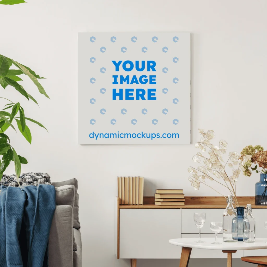 Living Room Canvas Wall Art Mockup Template