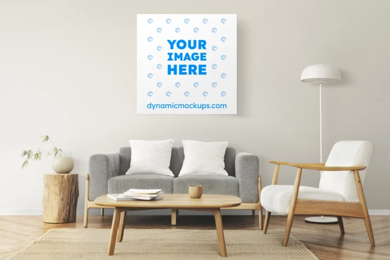 Living Room Canvas Wall Art Mockup Template