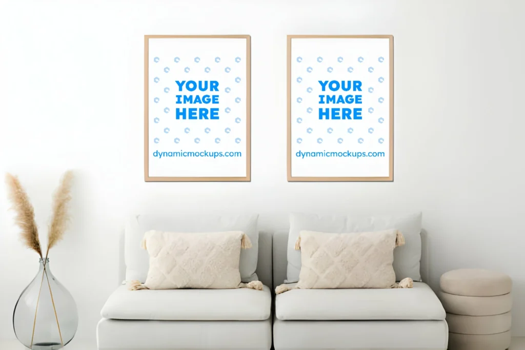 Living Room Frame Wall Art Gallery Mockup Template