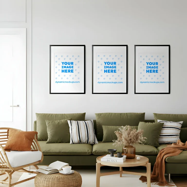 Living Room Frame Wall Art Gallery Mockup Template