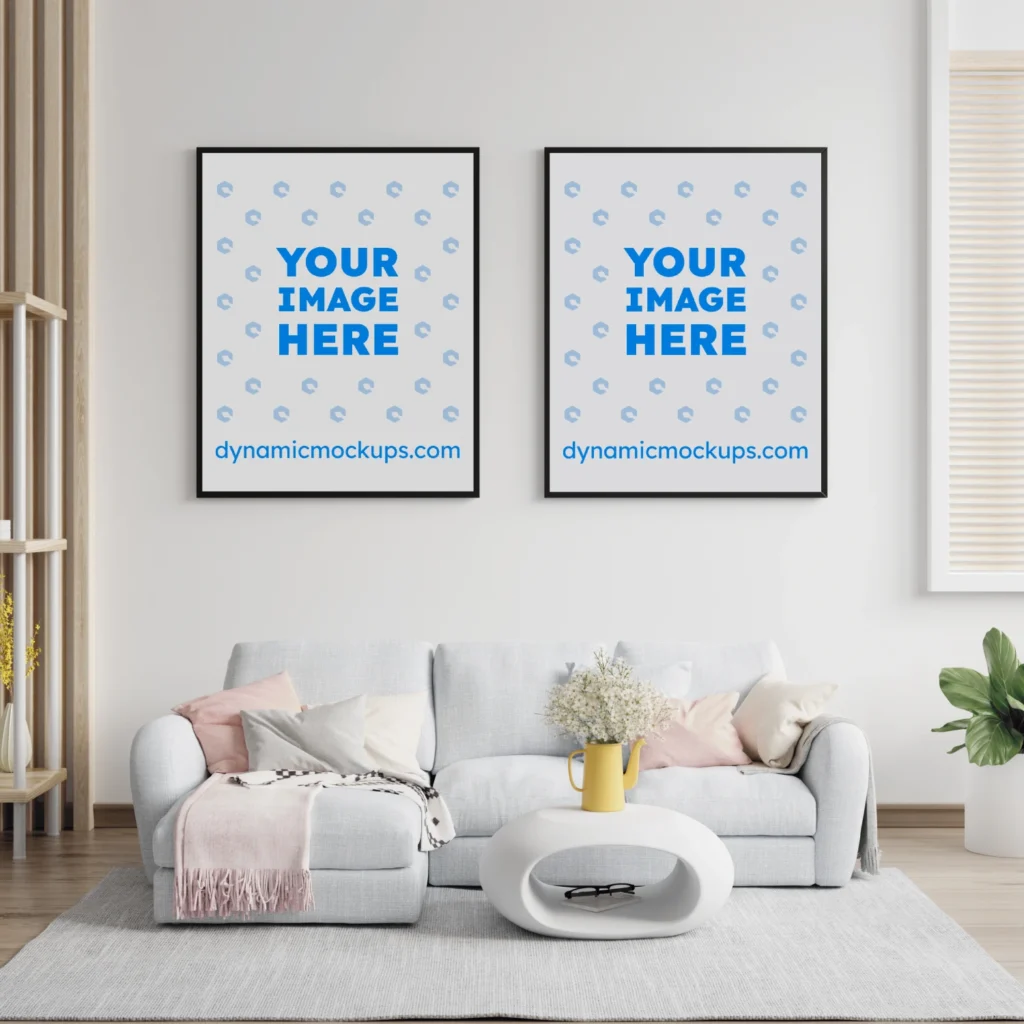 Living Room Frame Wall Art Gallery Mockup Template