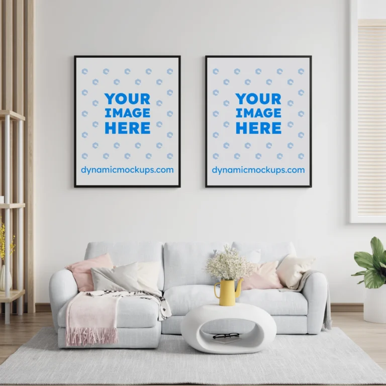 Living Room Frame Wall Art Gallery Mockup Template