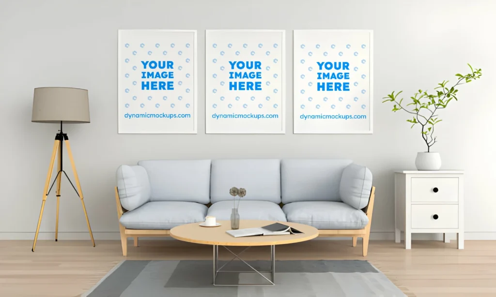 Living Room Frame Wall Art Gallery Mockup Template