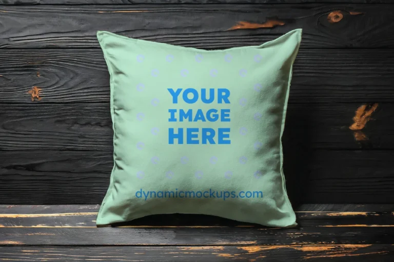 Mint Square Pillow Cover Mockup Template