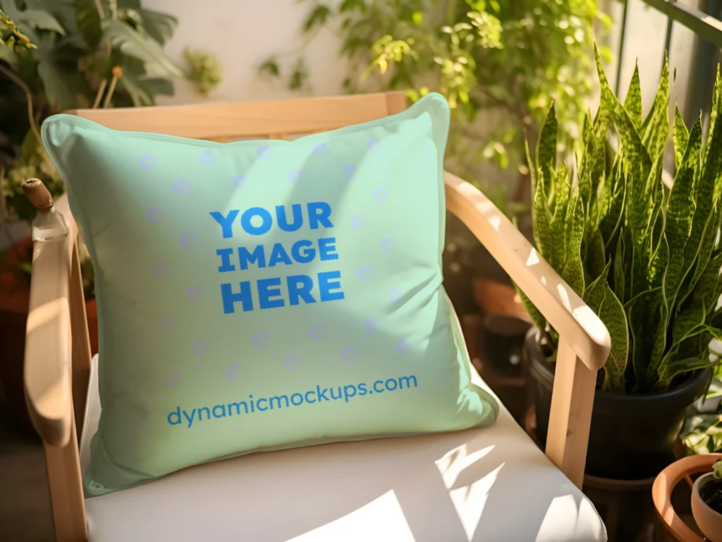 Mint Square Pillow Cover Mockup Template