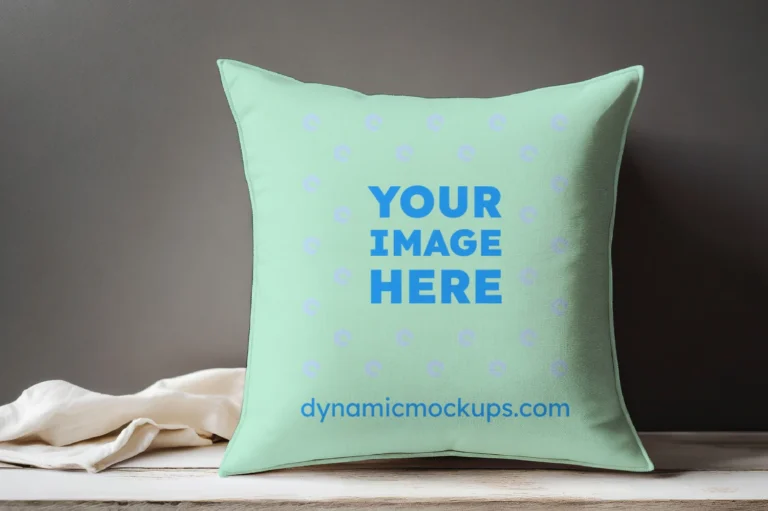 Mint Square Pillow Cover Mockup Template