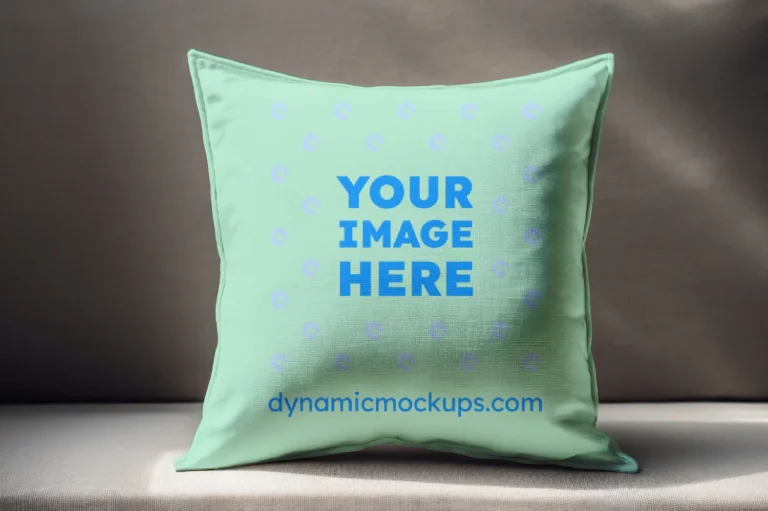 Mint Square Pillow Cover Mockup Template