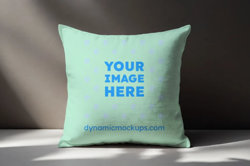 Mint Square Pillow Cover Mockup Template