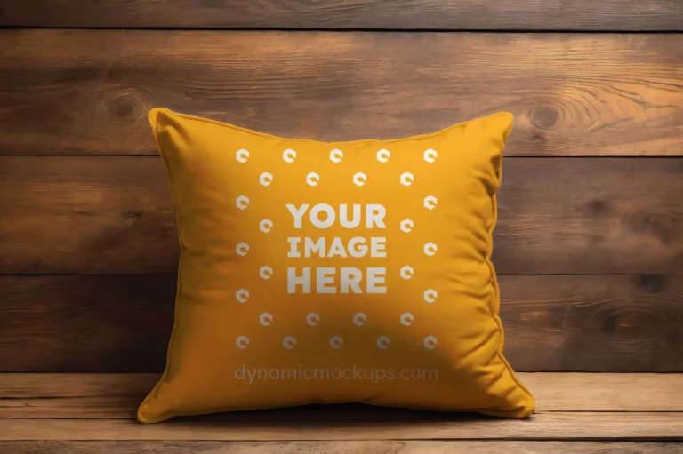 Orange Square Pillow Cover Mockup Template