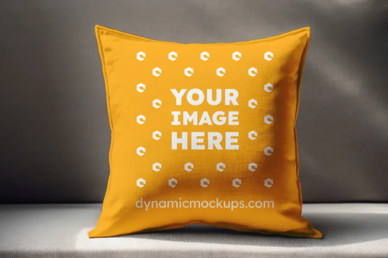 Orange Square Pillow Cover Mockup Template