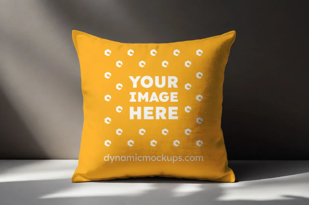 Orange Square Pillow Cover Mockup Template