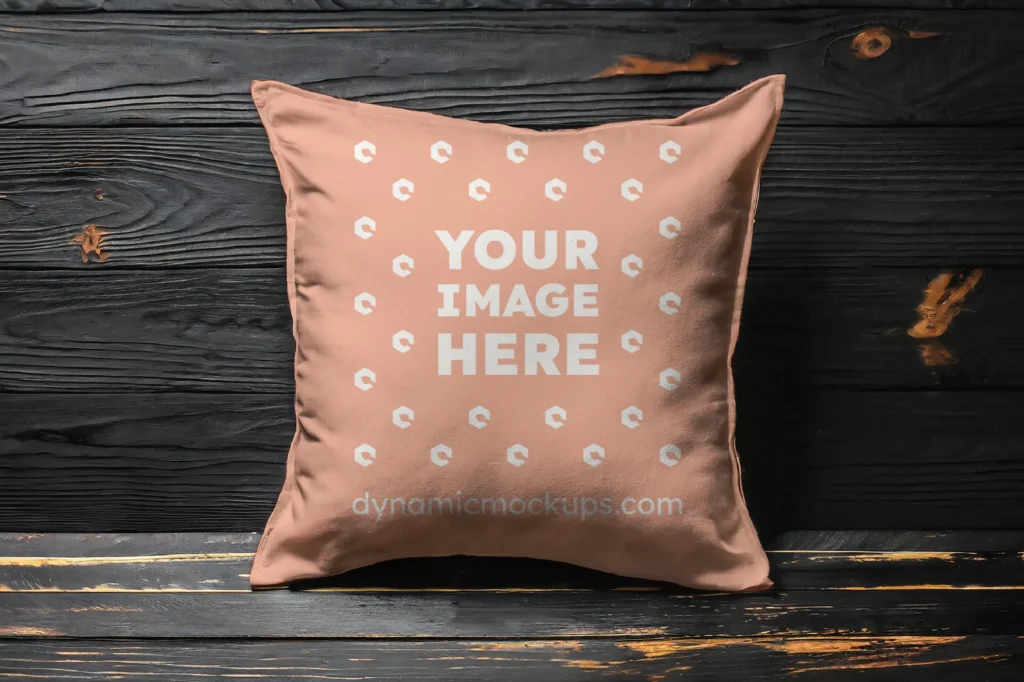 Peach Square Pillow Cover Mockup Template