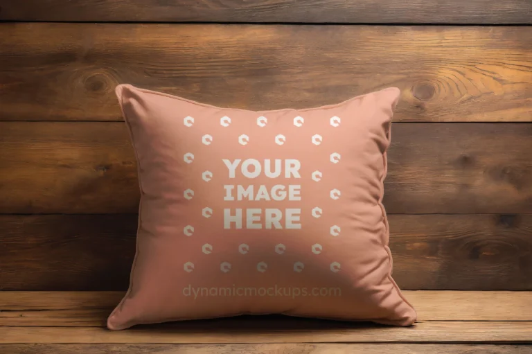 Peach Square Pillow Cover Mockup Template